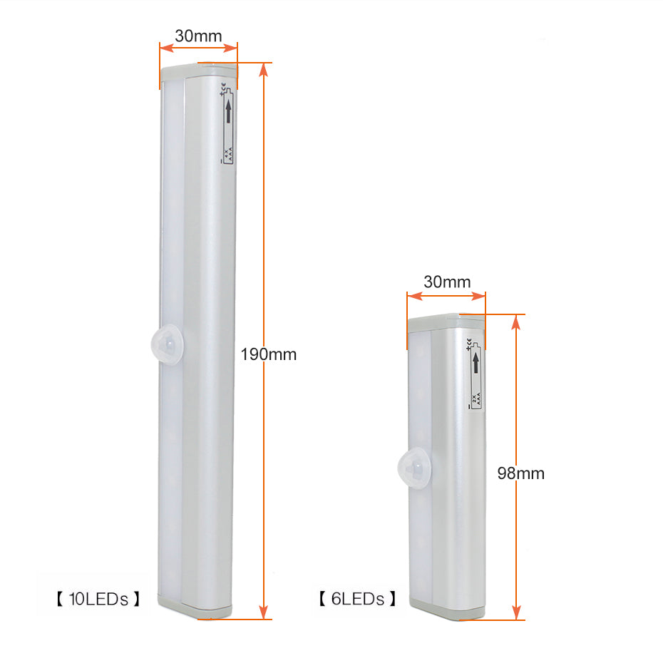 6/10 LEDs PIR LED Motion Sensor Light Cupboard Wardrobe Bed Lamp LED Under Cabinet Night Light For Closet Stairs Kitchen